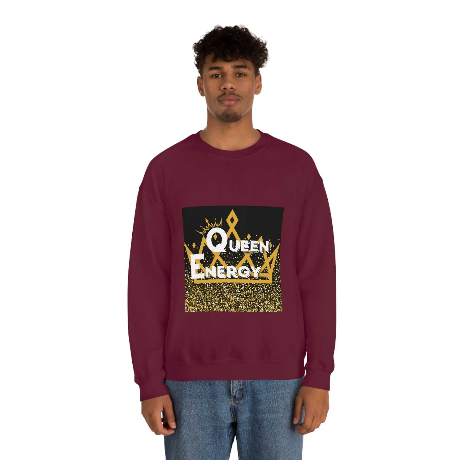 Queen Energy Unisex Heavy Blend™ Crewneck Sweatshirt Hoodies and Sweatshirts Sweatshirt Good Vibes Daily Lab 38