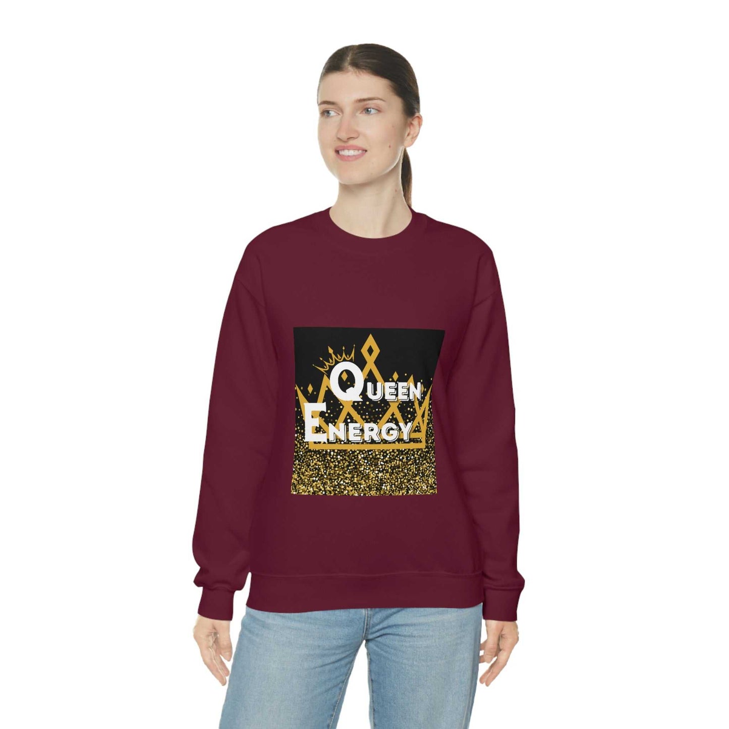 Queen Energy Unisex Heavy Blend™ Crewneck Sweatshirt Hoodies and Sweatshirts Sweatshirt Good Vibes Daily Lab 38