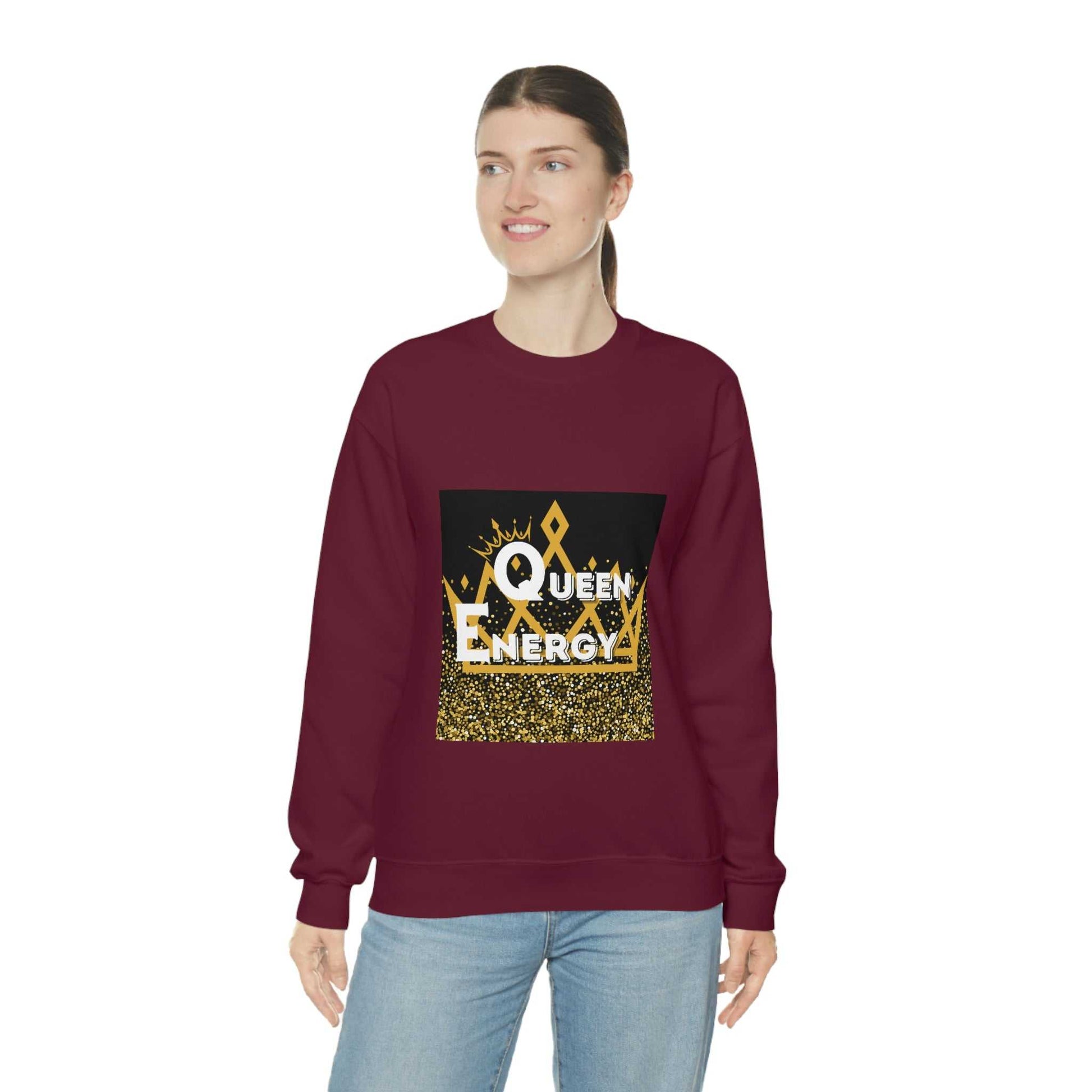 Queen Energy Unisex Heavy Blend™ Crewneck Sweatshirt Hoodies and Sweatshirts Sweatshirt Good Vibes Daily Lab 38