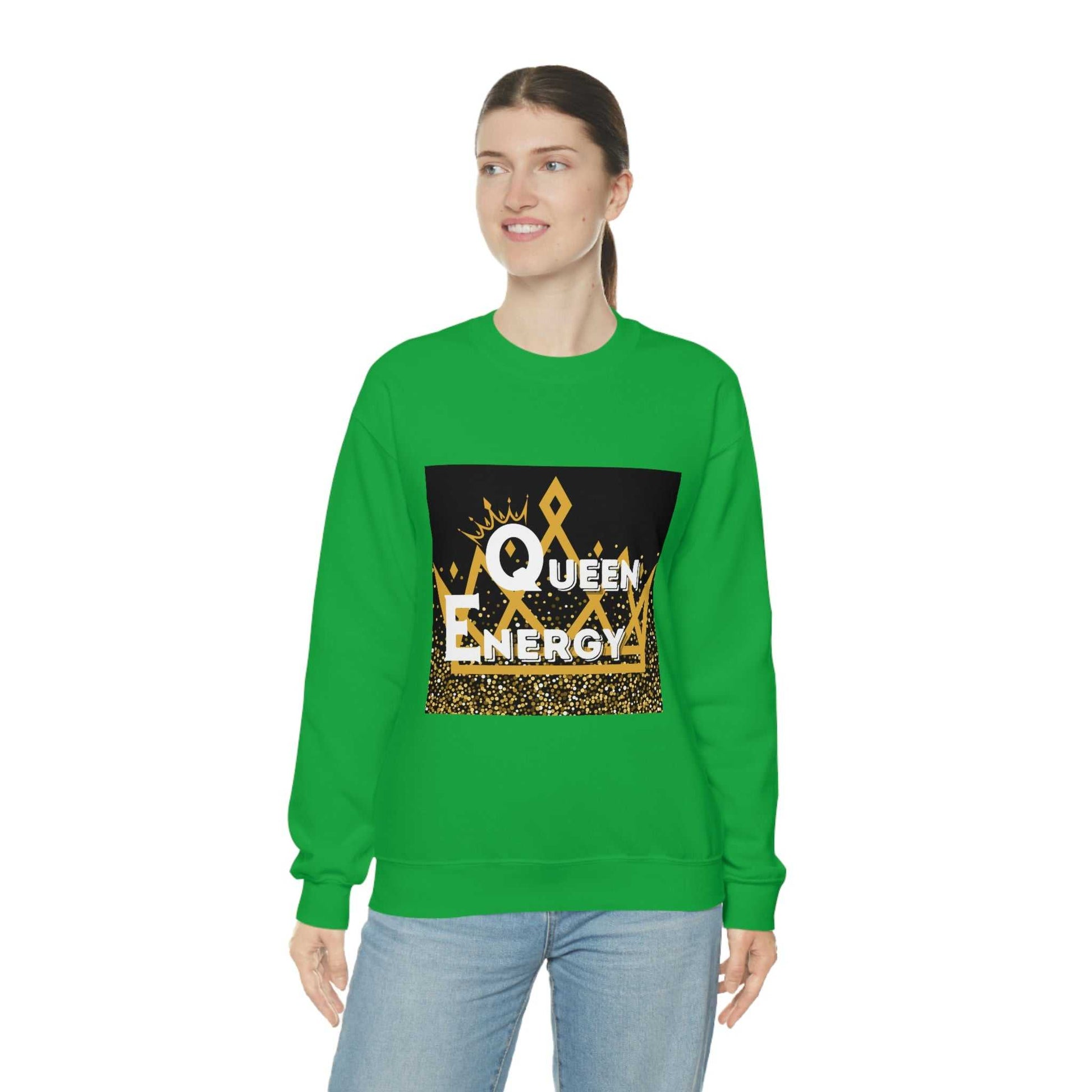 Queen Energy Unisex Heavy Blend™ Crewneck Sweatshirt Hoodies and Sweatshirts Sweatshirt Good Vibes Daily Lab 38