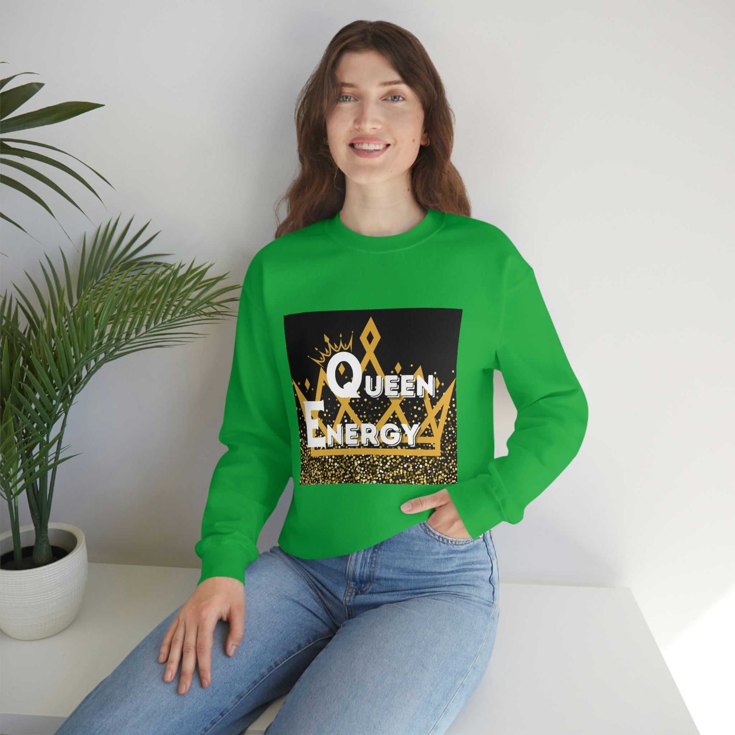 Queen Energy Unisex Heavy Blend™ Crewneck Sweatshirt Hoodies and Sweatshirts Sweatshirt Good Vibes Daily Lab 38