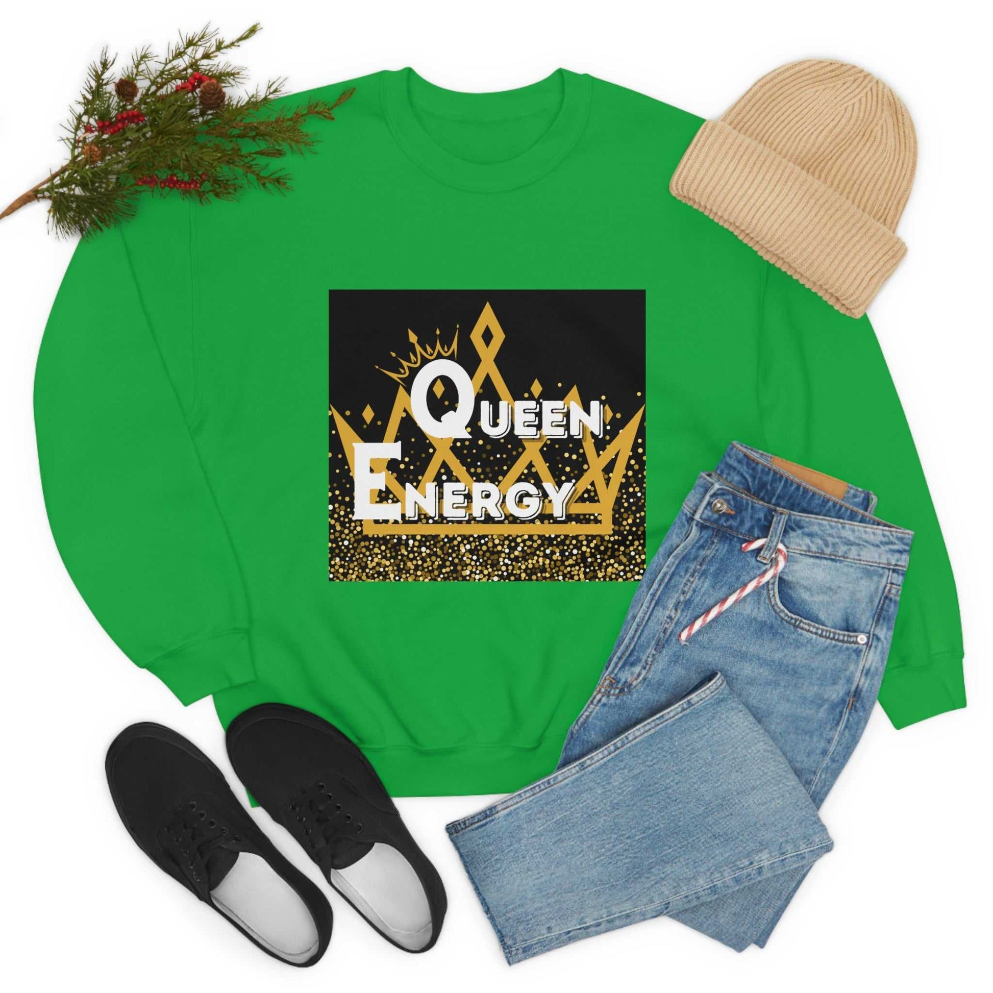 Queen Energy Unisex Heavy Blend™ Crewneck Sweatshirt Hoodies and Sweatshirts Sweatshirt Good Vibes Daily Lab 38