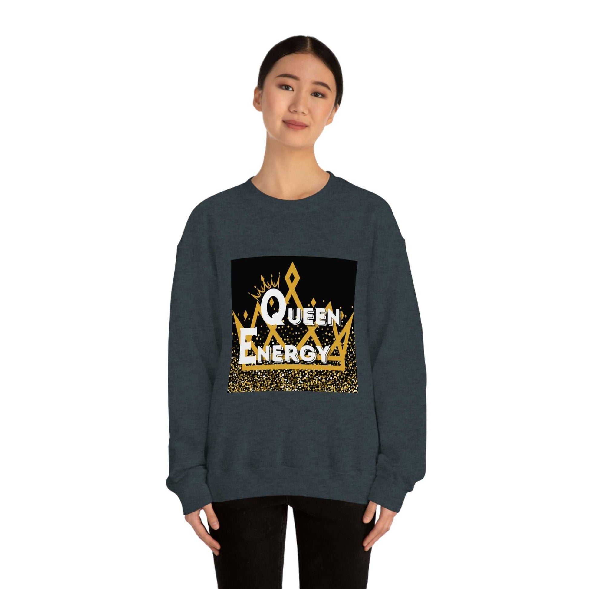 Queen Energy Unisex Heavy Blend™ Crewneck Sweatshirt Hoodies and Sweatshirts Sweatshirt Good Vibes Daily Lab 38