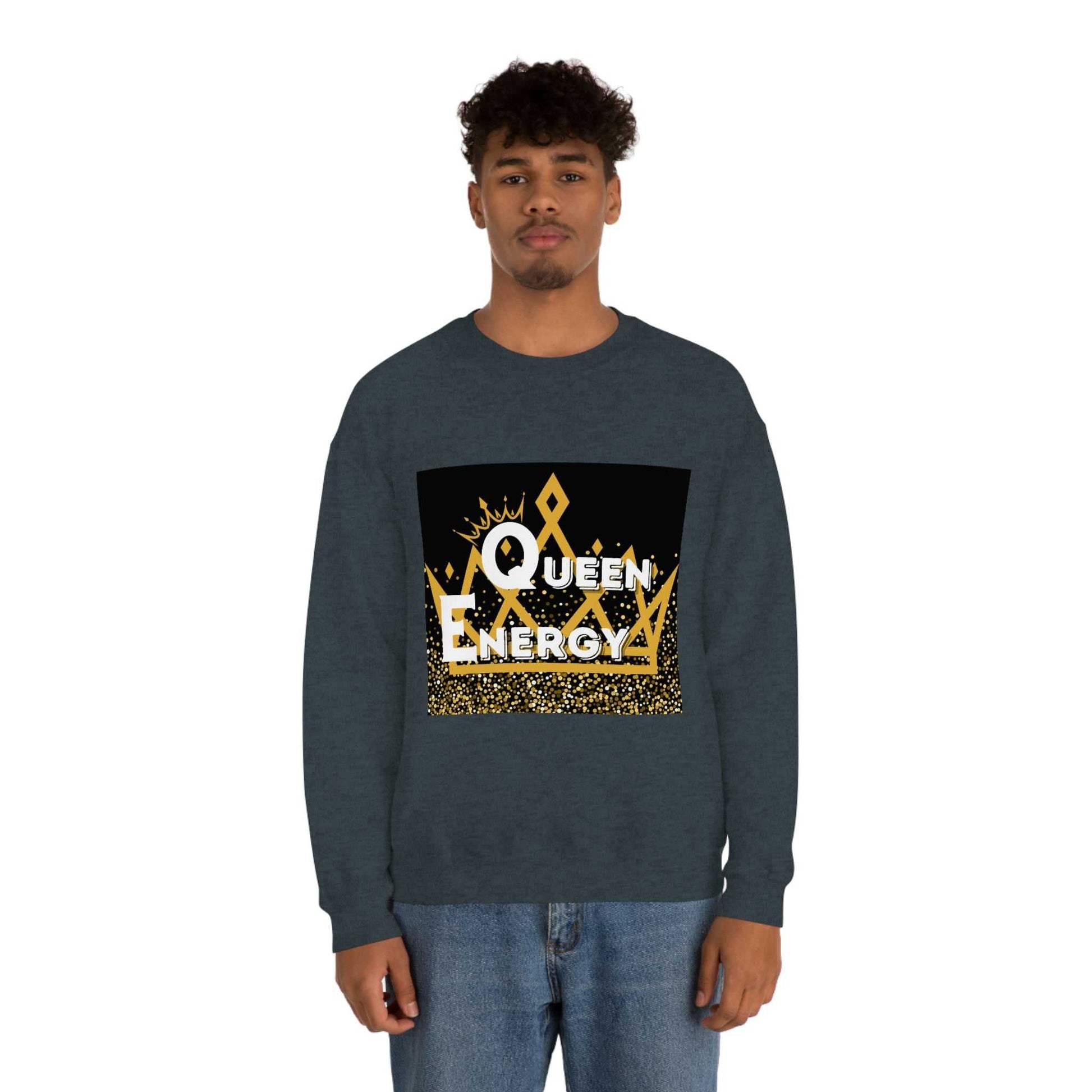 Queen Energy Unisex Heavy Blend™ Crewneck Sweatshirt Hoodies and Sweatshirts Sweatshirt Good Vibes Daily Lab 38