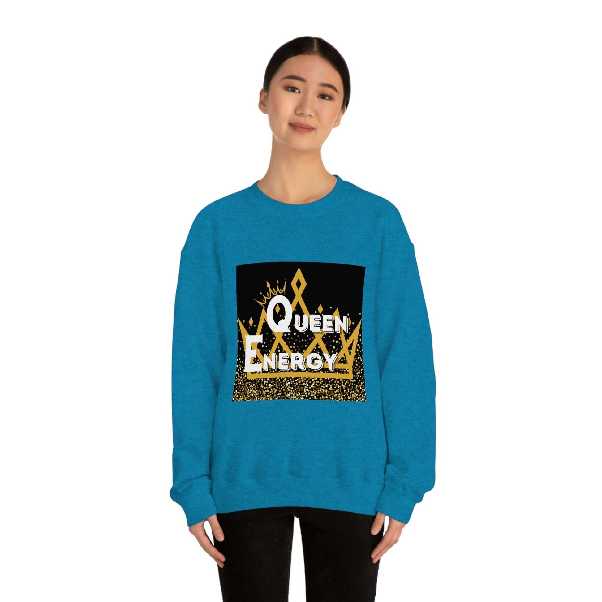 Queen Energy Unisex Heavy Blend™ Crewneck Sweatshirt Hoodies and Sweatshirts Sweatshirt Good Vibes Daily Lab 38