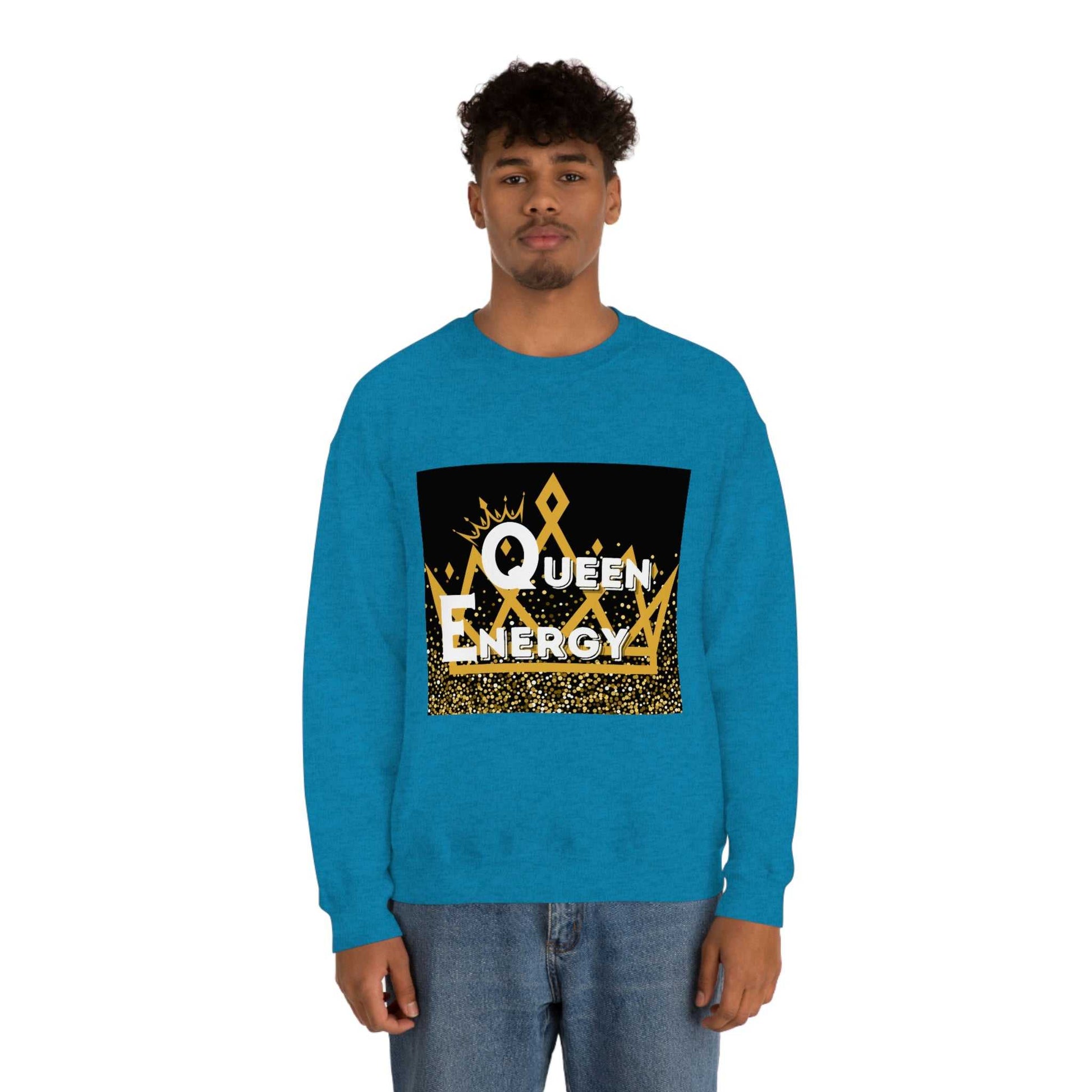 Queen Energy Unisex Heavy Blend™ Crewneck Sweatshirt Hoodies and Sweatshirts Sweatshirt Good Vibes Daily Lab 38