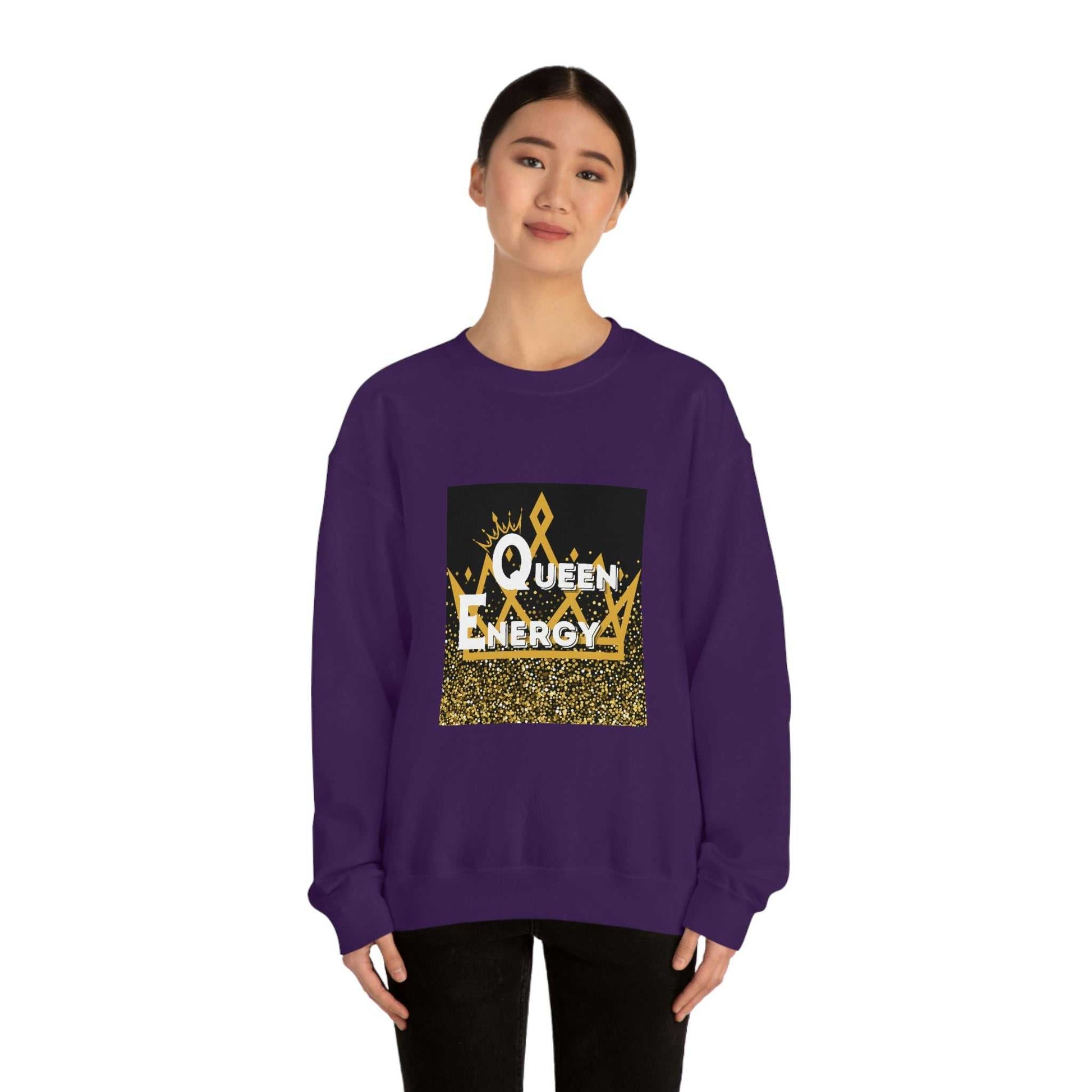 Queen Energy Unisex Heavy Blend™ Crewneck Sweatshirt Hoodies and Sweatshirts Sweatshirt Good Vibes Daily Lab 38