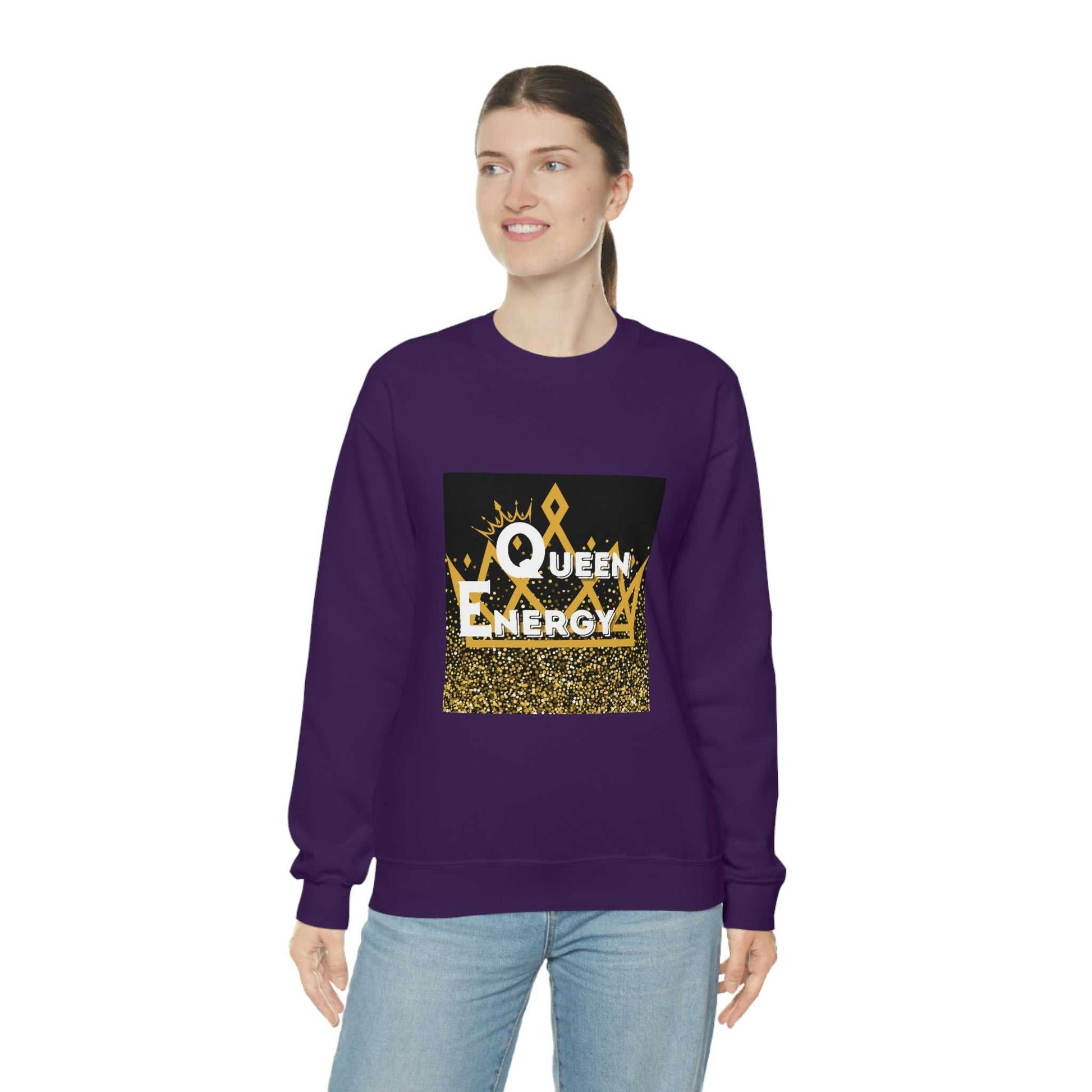 Queen Energy Unisex Heavy Blend™ Crewneck Sweatshirt Hoodies and Sweatshirts Sweatshirt Good Vibes Daily Lab 38