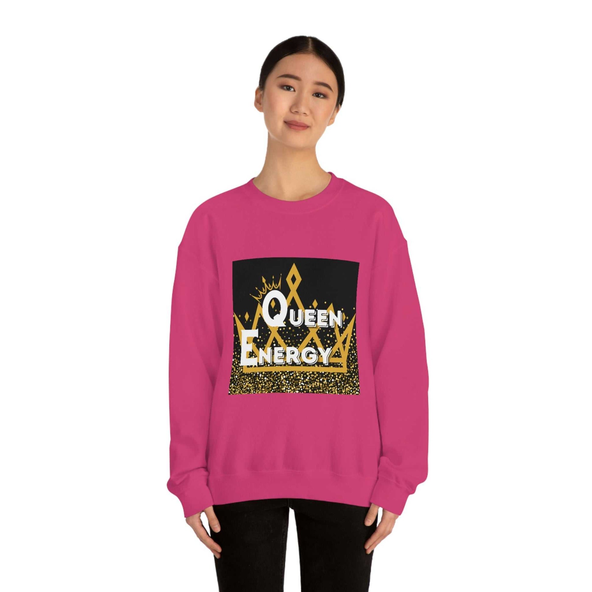 Queen Energy Unisex Heavy Blend™ Crewneck Sweatshirt Hoodies and Sweatshirts Sweatshirt Good Vibes Daily Lab 38
