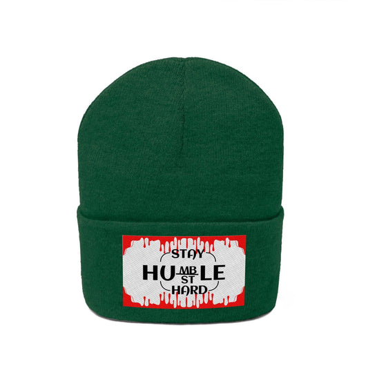 Stay Humble Hustle Hard Knit Beanie Motivation on the Go!! Hats Good Vibes Daily Lab 18
