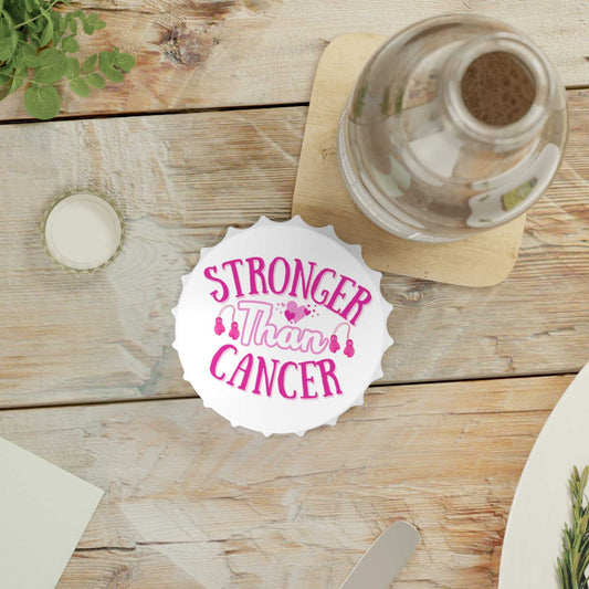 Stronger Than Cancer Bottle Opener Breast Cancer Awareness Accessories Good Vibes Daily Lab 8
