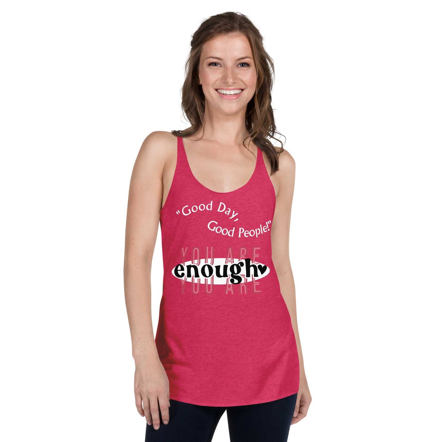 Women's You Are Enough Racerback Tank T-shirts and Tanks Tank Top Good Vibes Daily Lab 23