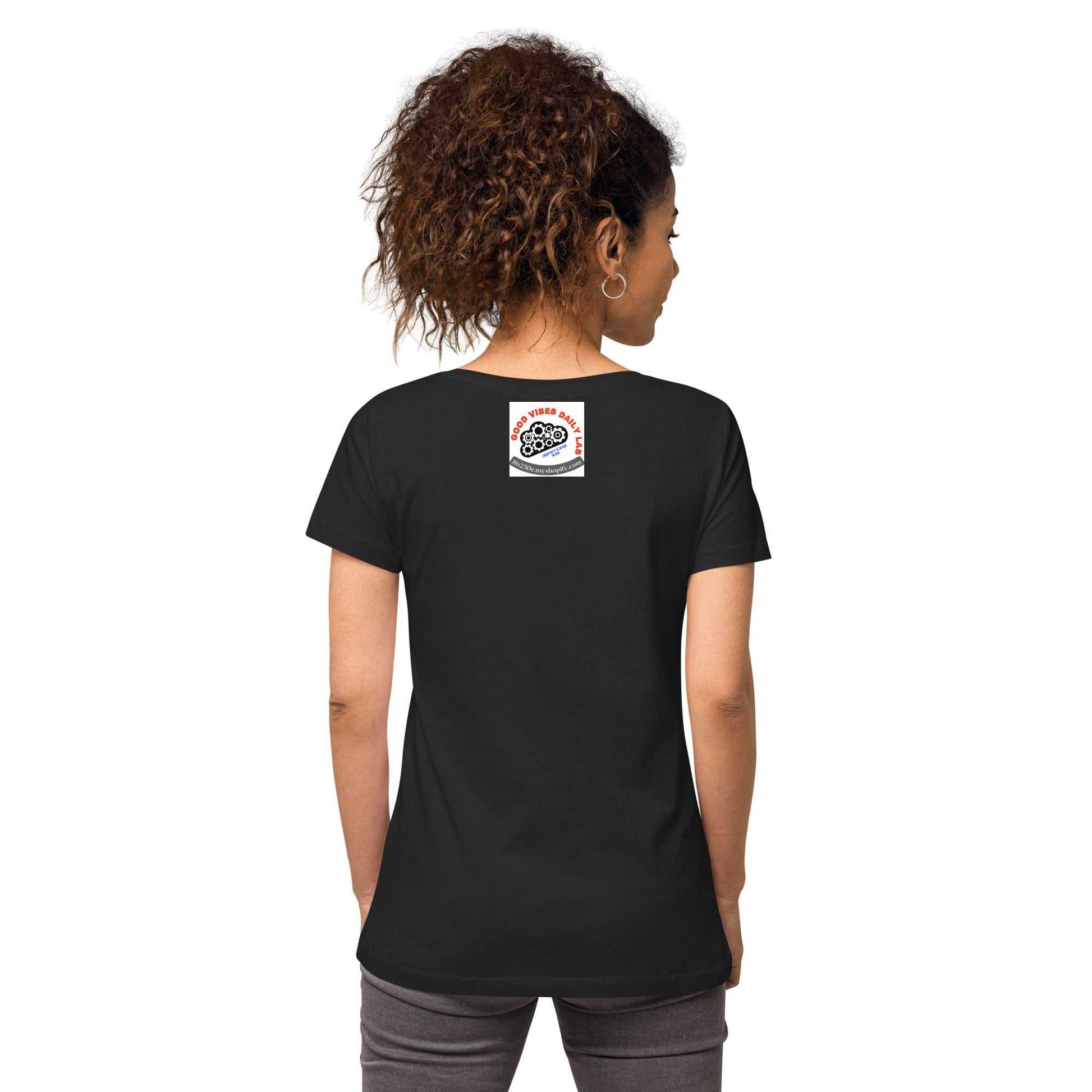 Women’s fitted Stay Humble Hustle Hard v-neck t-shirt T-shirts and Tanks T-shirt Good Vibes Daily Lab 28