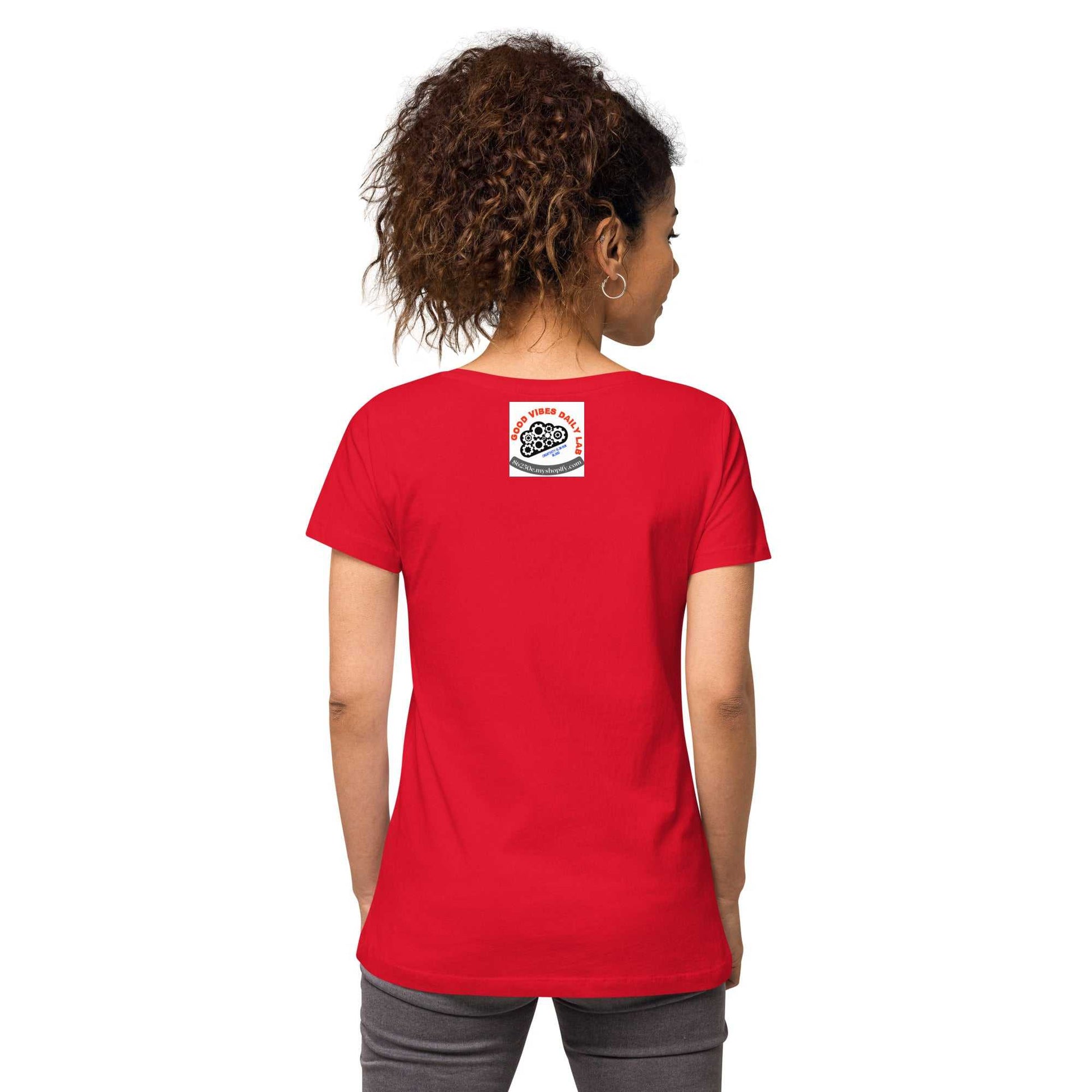 Women’s fitted Stay Humble Hustle Hard v-neck t-shirt T-shirts and Tanks T-shirt Good Vibes Daily Lab 28
