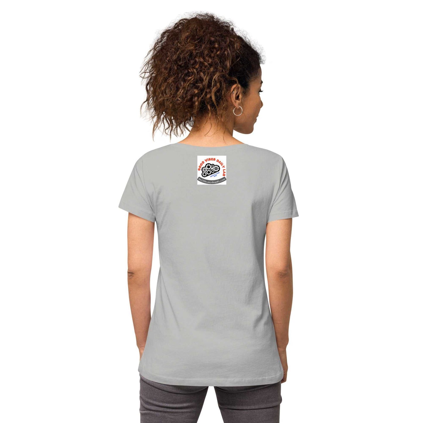 Women’s fitted Stay Humble Hustle Hard v-neck t-shirt T-shirts and Tanks T-shirt Good Vibes Daily Lab 28
