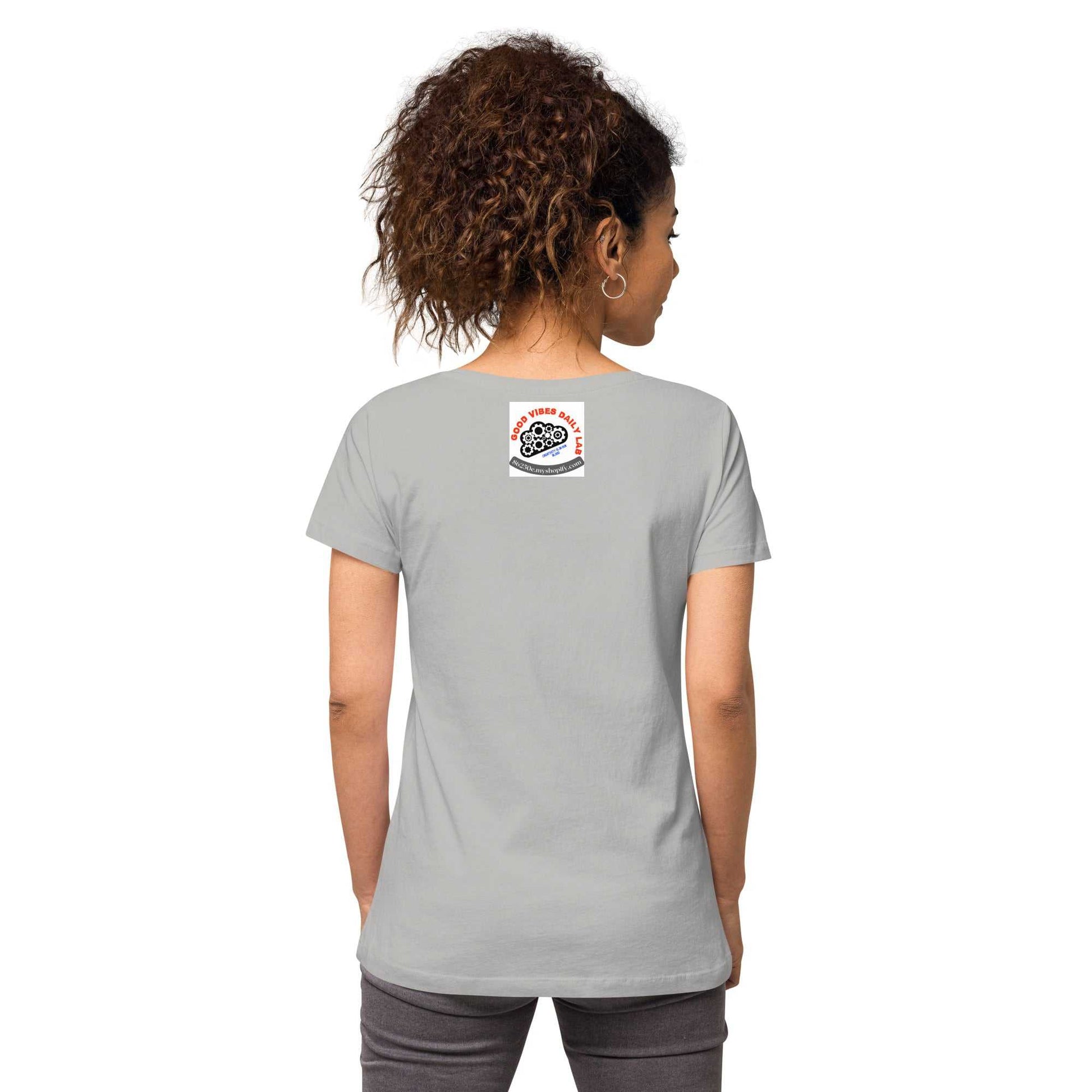 Women’s fitted Stay Humble Hustle Hard v-neck t-shirt T-shirts and Tanks T-shirt Good Vibes Daily Lab 28