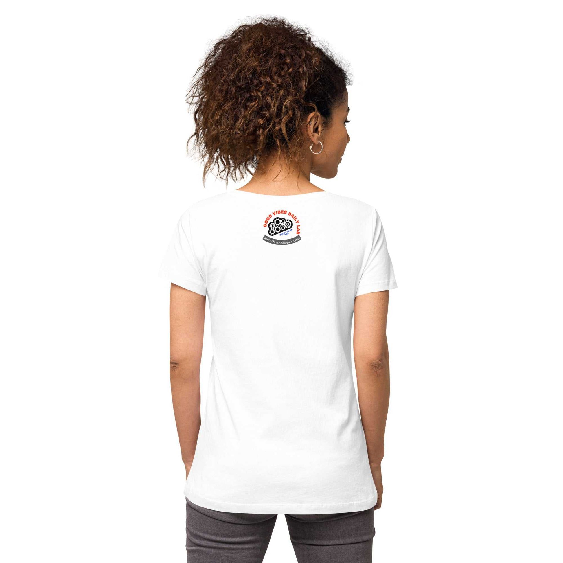 Women’s fitted Stay Humble Hustle Hard v-neck t-shirt T-shirts and Tanks T-shirt Good Vibes Daily Lab 28