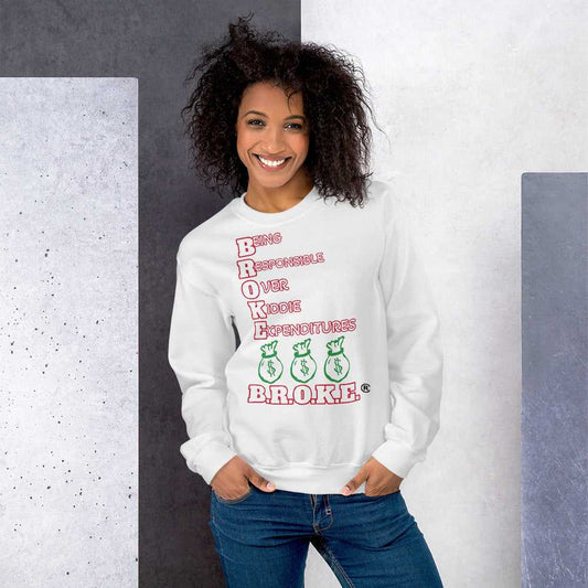 Exclusive "Red/White" Unisex Broke Sweatshirt Hoodies and Sweatshirts $ 38.00 Good Vibes Daily Lab Good Vibes Daily Lab Sweatshirt
